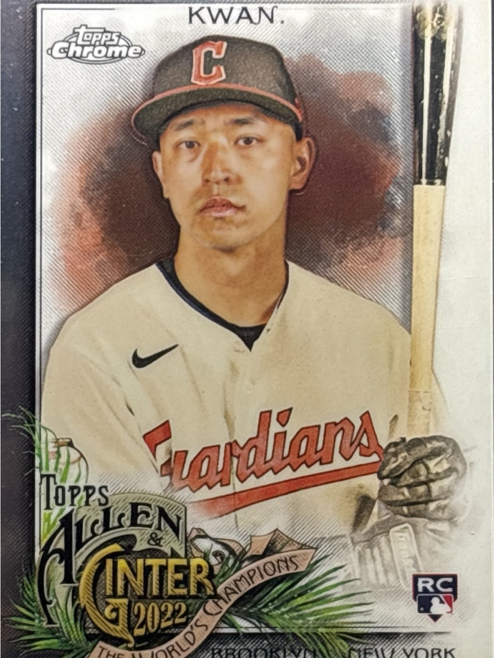 Topps Chrome Steven Kwan Rookie Guardians Baseball Card
